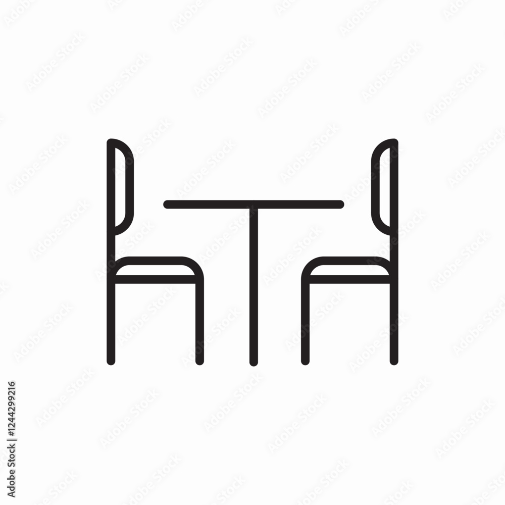 restaurant dining table icon vector sign restaurant dining table icon vector sign