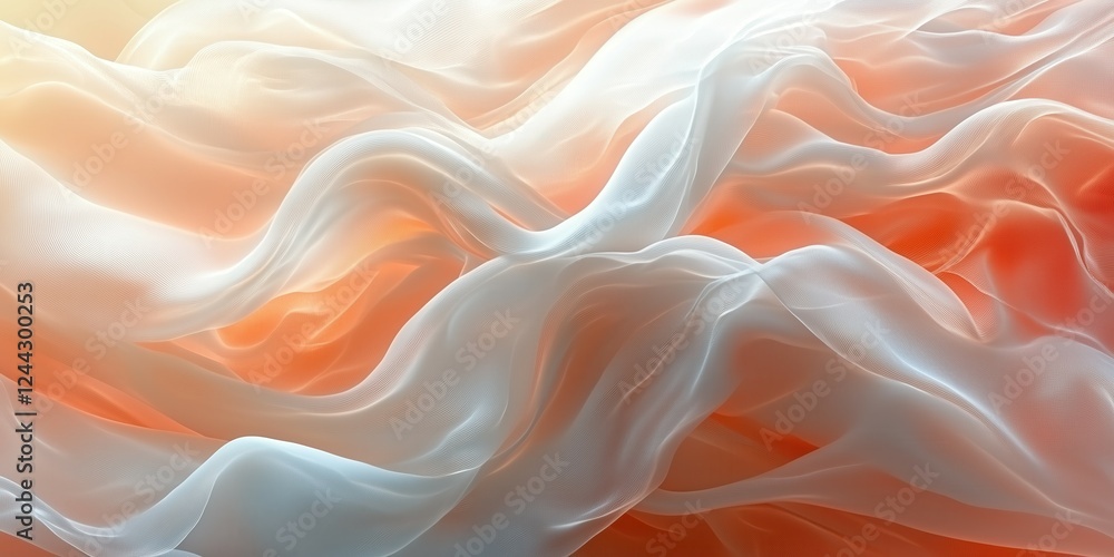 Abstract orange and white flowing fabric-like layers Abstract orange and white flowing fabric-like layers
