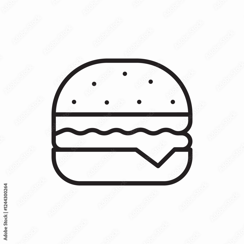 classic hamburger food icon vector sign classic hamburger food icon vector sign