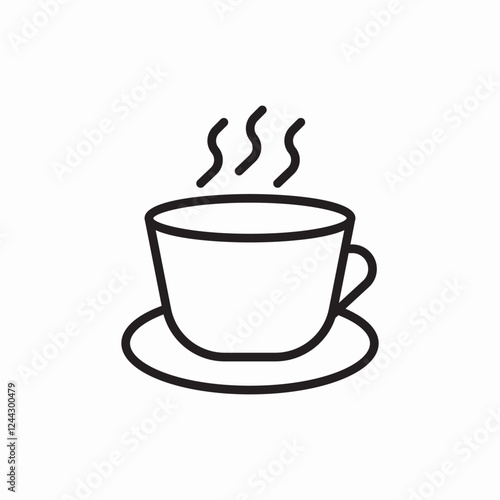 steaming tea cup icon vector sign