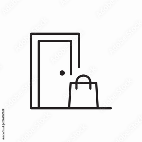 doorstep shopping delivery icon vector sign
