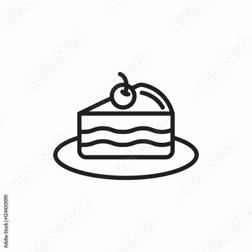 birthday cake slice icon vector sign