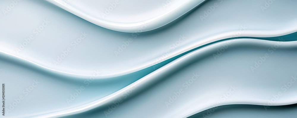 Fototapeta premium Flowing blue waves abstract design digital art modern aesthetic close-up view fluidity concept