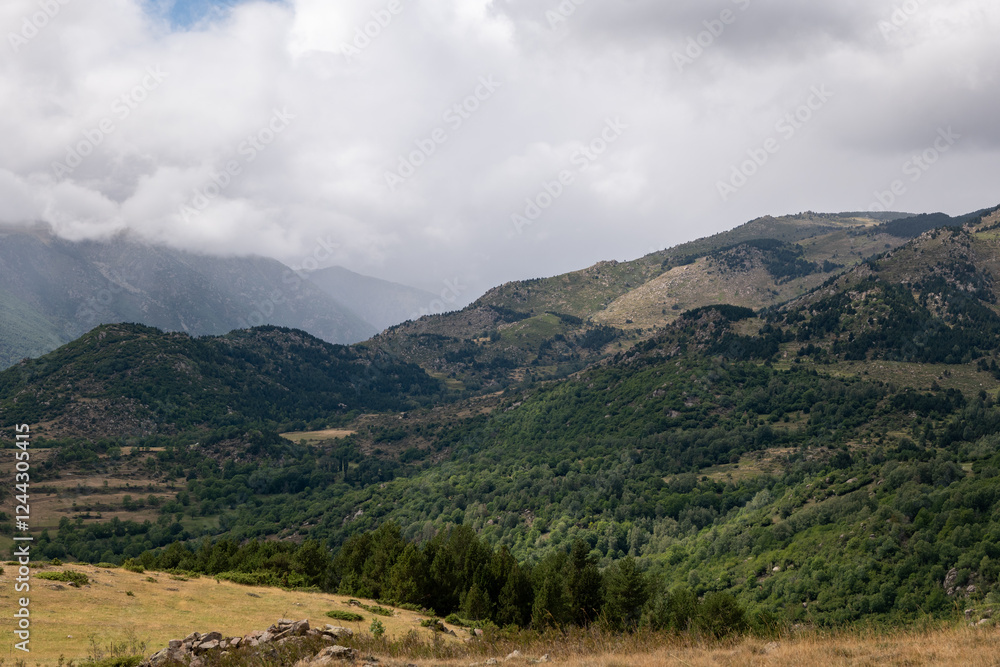 Naklejka premium mountain landscape with clouds
