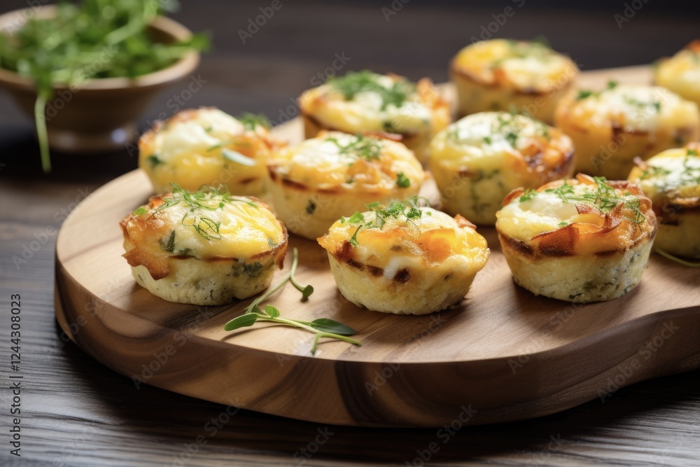 Free-Range Egg Bites. Fresh Baked Bite Size Pastry with Healthy Vegetables and High Protein. Perfect Breakfast or Finger Food Snack Free-Range Egg Bites. Fresh Baked Bite Size Pastry with Healthy Vegetables and High Protein. Perfect Breakfast or Finger Food Snack