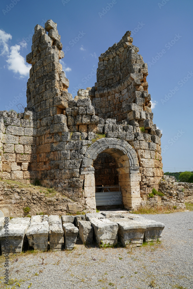 Naklejka premium Ruins of the ancient city of Perge, Turkey 