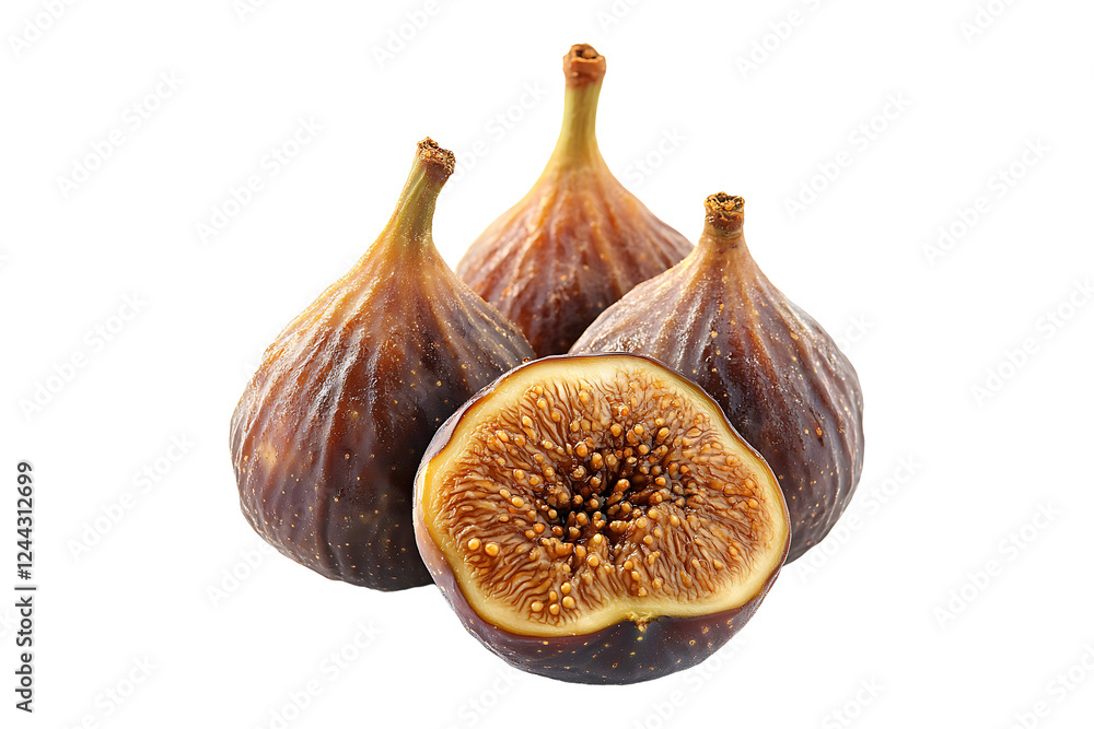 Obraz premium Dry Figs Isolated on Transparent Background PNG.