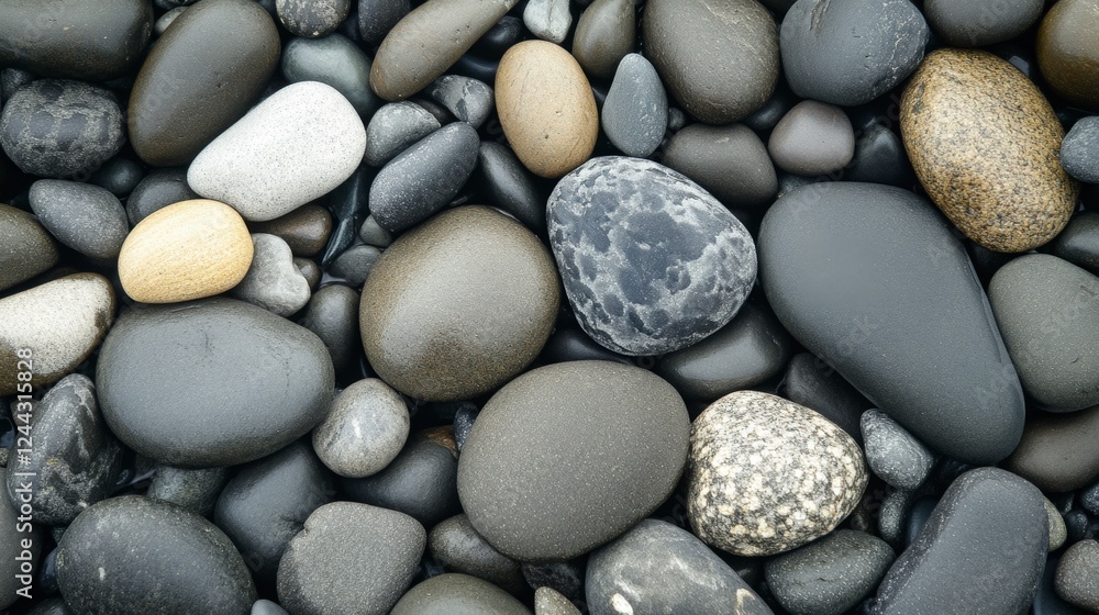Close-up view of diverse stones on a beach. A captivating display of natural textures and shapes. Coastal beauty captured in detail. Close-up view of diverse stones on a beach. A captivating display of natural textures and shapes. Coastal beauty captured in detail.
