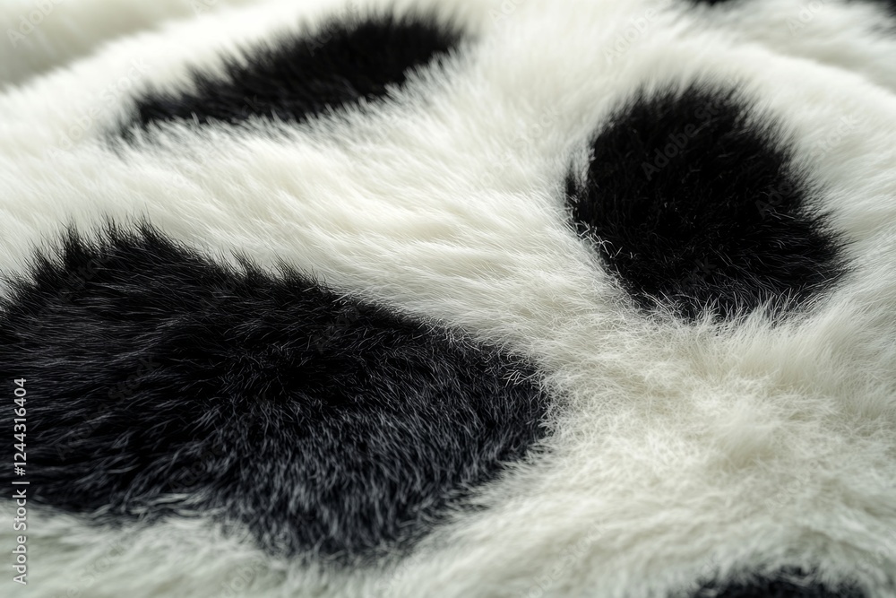 Close-Up of Luxurious Black and White Fur Texture Soft, Plush, and Striking Contrast in a Detailed Macro Shot Close-Up of Luxurious Black and White Fur Texture Soft, Plush, and Striking Contrast in a Detailed Macro Shot
