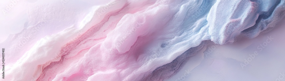 Fototapeta premium A mesmerizing galaxy features fluid watercolor strokes in soft purples, blues, and whites, creating a dreamy atmosphere perfect for capturing imagination and inspiration