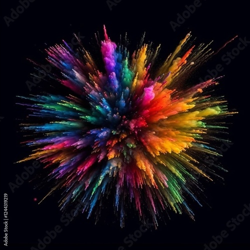 Plakat w ramie Colour Explosion - AI Generated