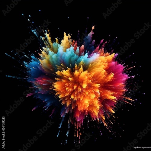 Obraz w ramie Colour Explosion - AI Generated