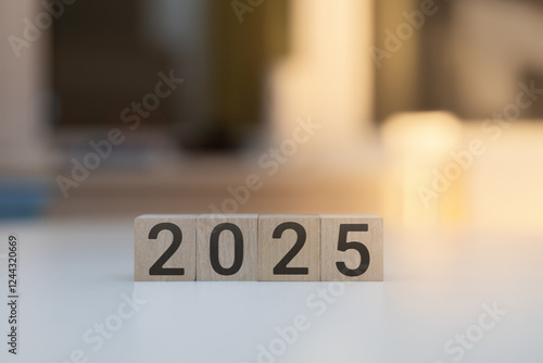 wooden cubes with the text 2025