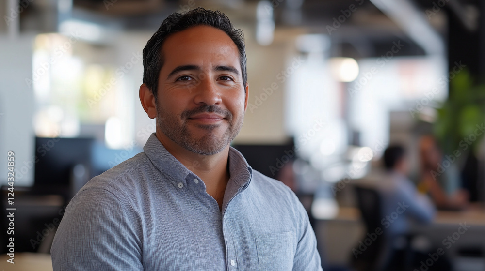 Hispanic Marketing Director Strategizing Business Plan with Focused Expression in Professional Office Setting Hispanic Marketing Director Strategizing Business Plan with Focused Expression in Professional Office Setting