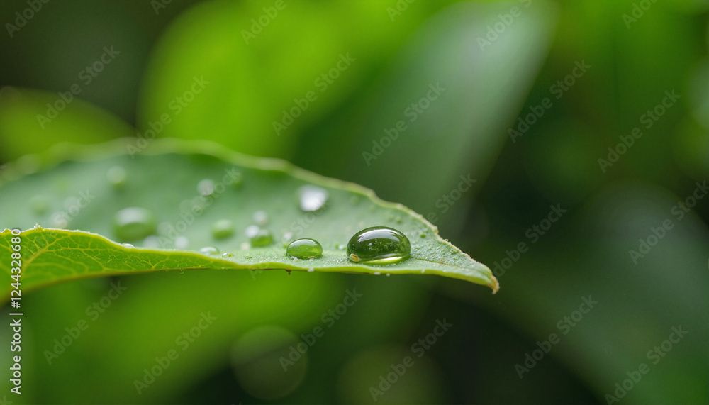 Single water droplet on leaf tip, nature's delicate beauty Single water droplet on leaf tip, nature's delicate beauty