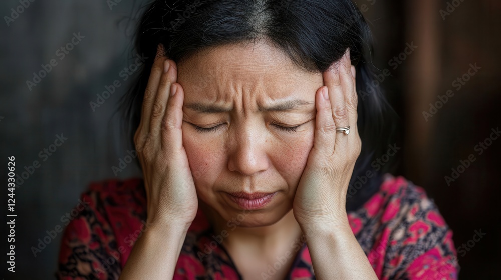 Portrait of a Woman Experiencing Distress and Sadness Portrait of a Woman Experiencing Distress and Sadness