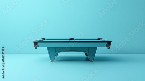 Turquoise pool table in studio backdrop