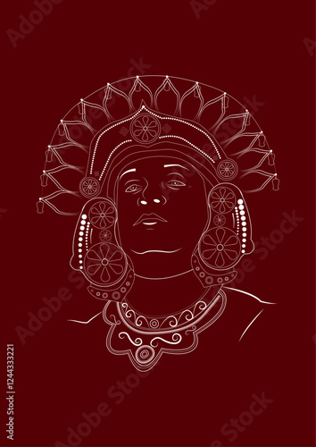 Sri Lankan Traditional  Dance,  kandyan dancer, Line Art.