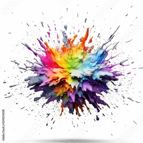 Obraz w ramie Colour Explosion - AI Generated