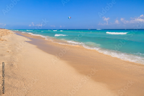 Beach at Caribbean sea in Playa del Carmen, Mexico photo