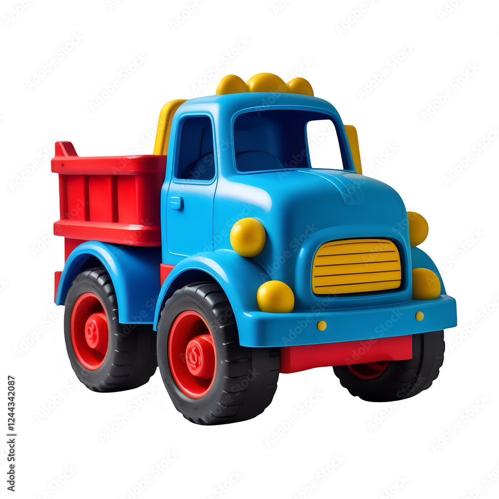 Colorful toy truck isolated on transparent background Colorful toy truck isolated on transparent background