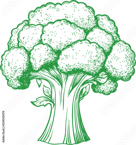 vector icon illustration of a broccoli