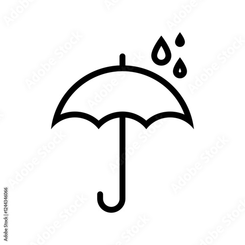 Umbrella with water drops icon