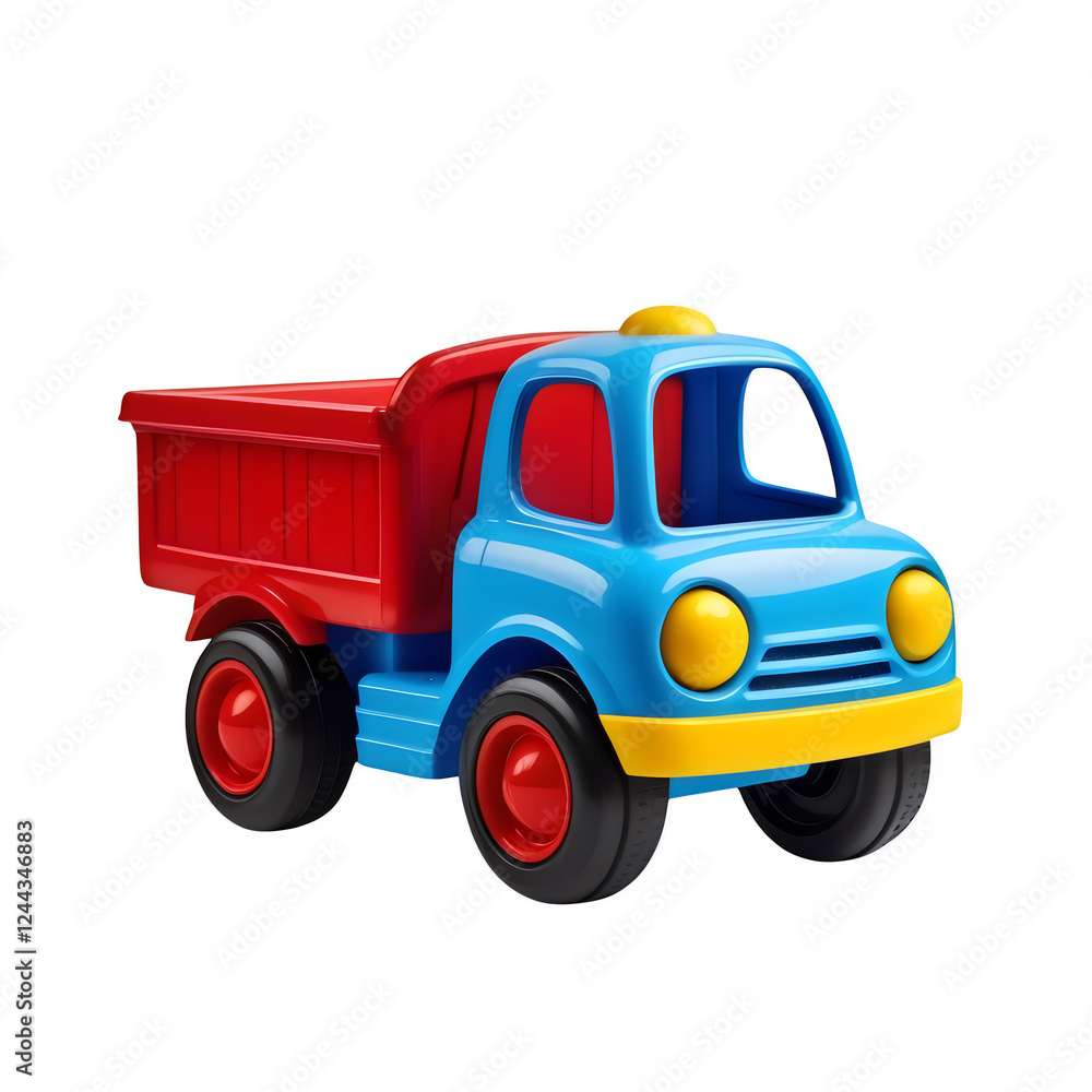Colorful toy truck isolated on transparent background Colorful toy truck isolated on transparent background