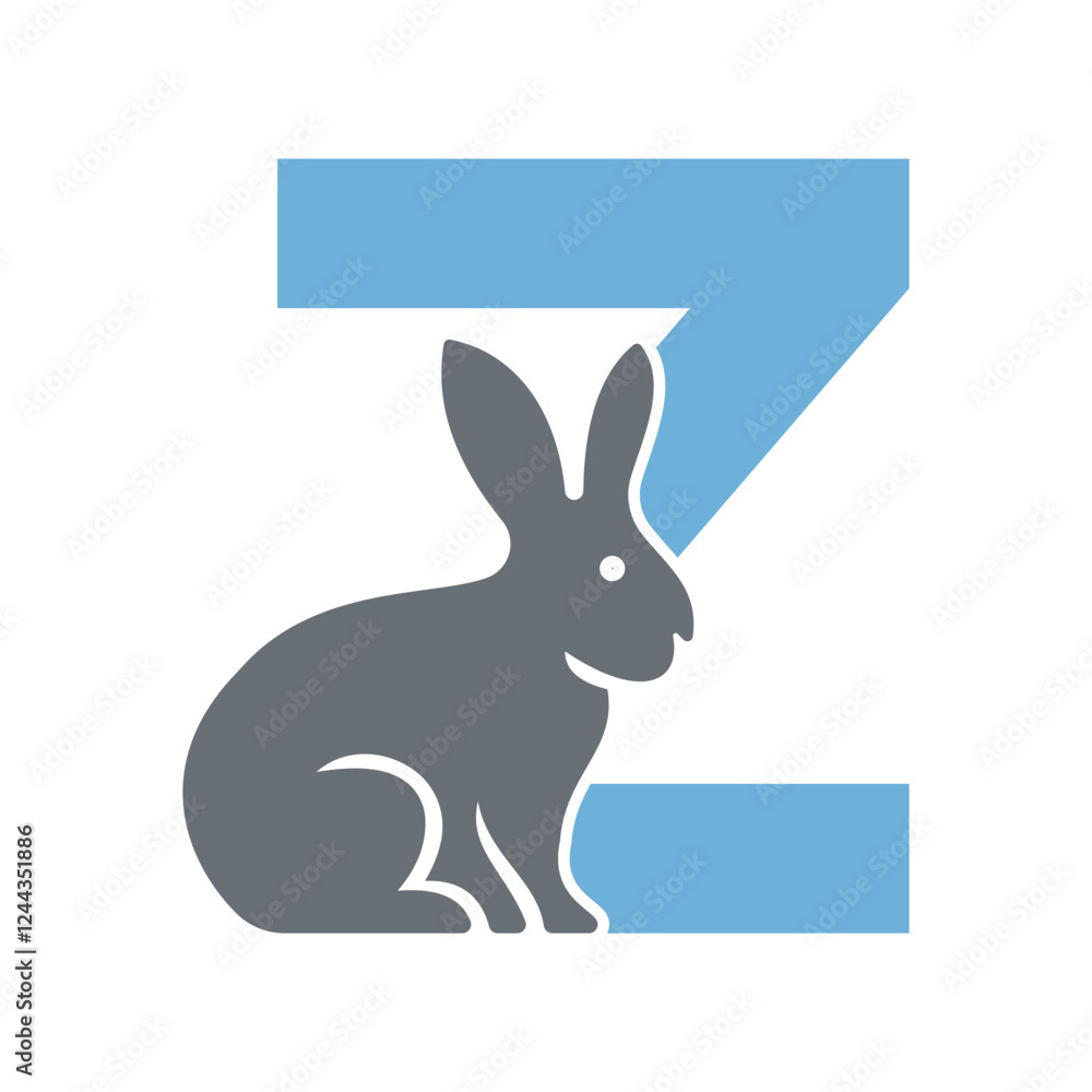 Fototapeta premium Initial Rabbit Logo Combine With Letter Q Vector Template