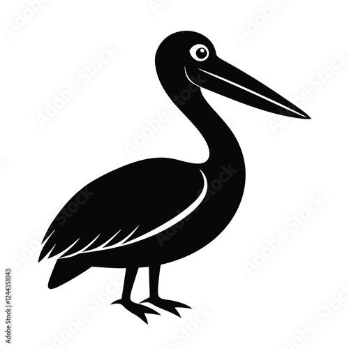 pelican silhouette isolated on white