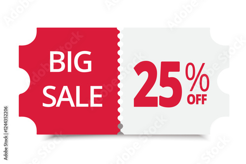 big sale coupon 25% off sales marketing red white