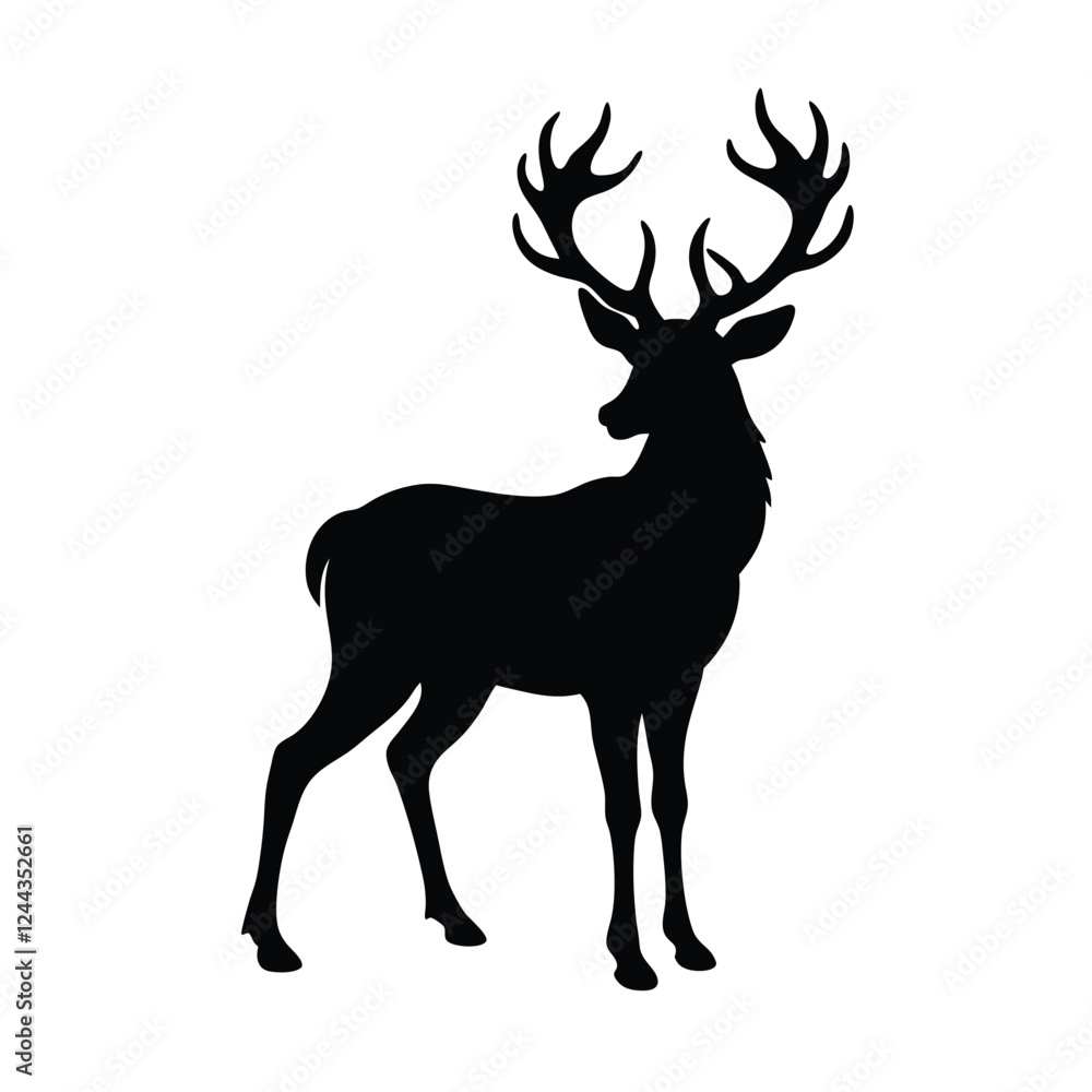 Obraz premium deer silhouette vector illustration