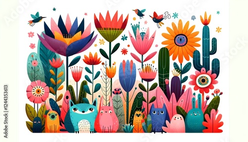 Jardines Encantados: Criaturas y Flores Mágicas