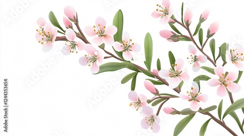 Realistic Waxflower Vector Illustration for Botanical Designs and Illustrations photo