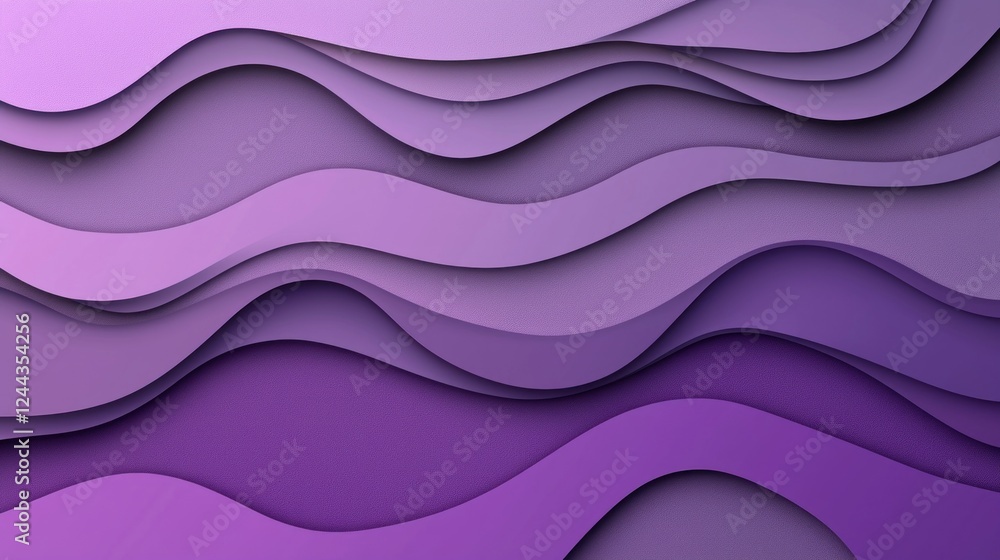 Abstract Purple Waves: A Layered Papercut Design Abstract Purple Waves: A Layered Papercut Design