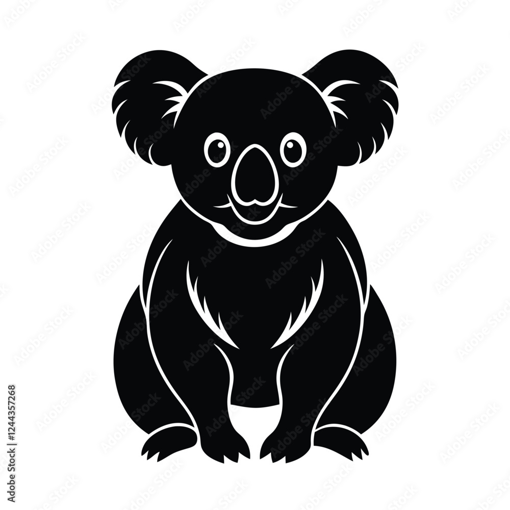 Fototapeta premium Sloth Silhouette Vector Art and Black Sloth Design Illustrations