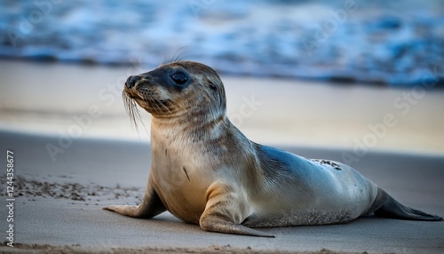 A Heartbreaking Sight Young Harbor Seal with Neck Injury at Casa Beach Childrens Pool, La Jolla Wintery Tones and Emotional Resonance photo