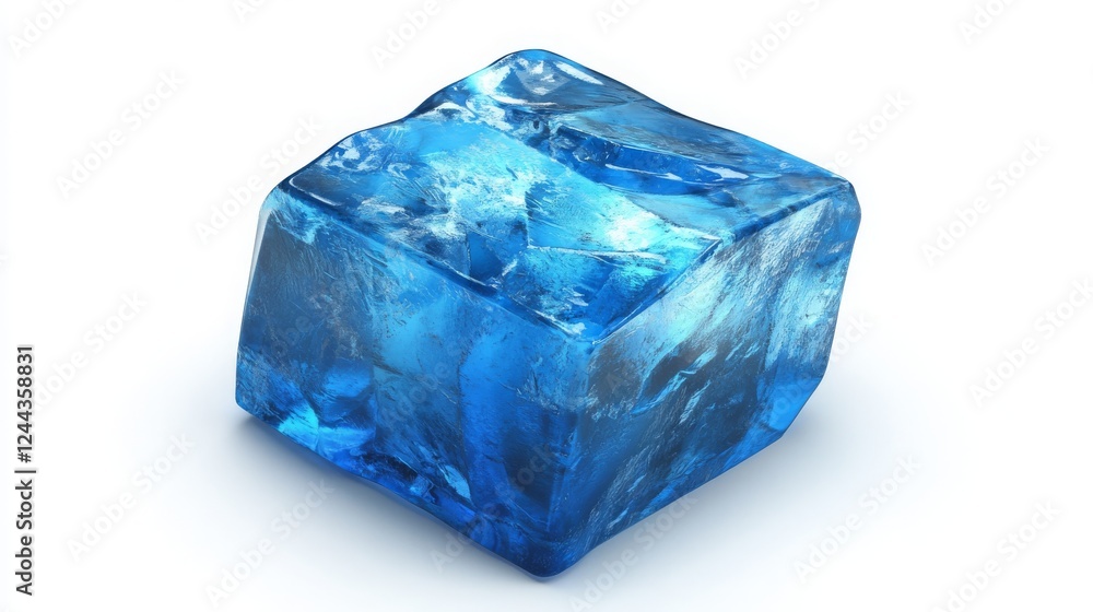 Single ice block isolated on white. Single ice block isolated on white.