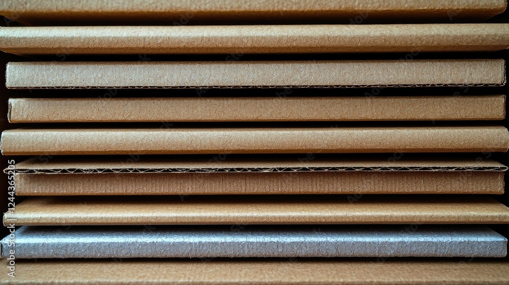 Obraz premium Stacked Cardboard Sheets Showing Texture and Layers