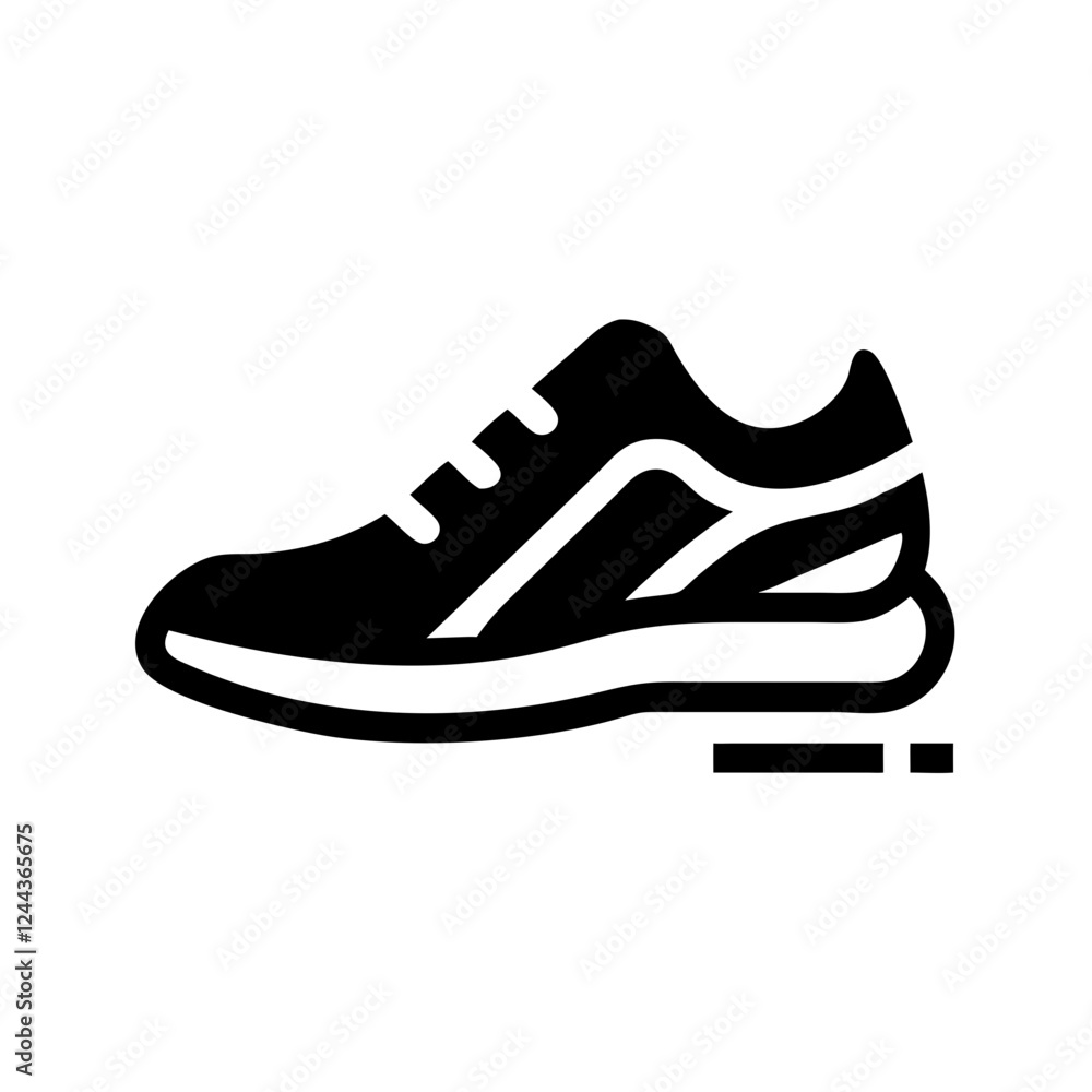 Running shoe design in black and white Running shoe design in black and white