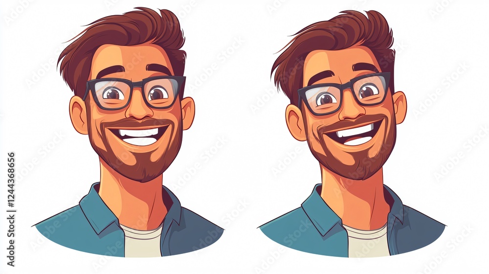 Smiling and Happy Male Character Illustration for Web and Print Design Projects Smiling and Happy Male Character Illustration for Web and Print Design Projects