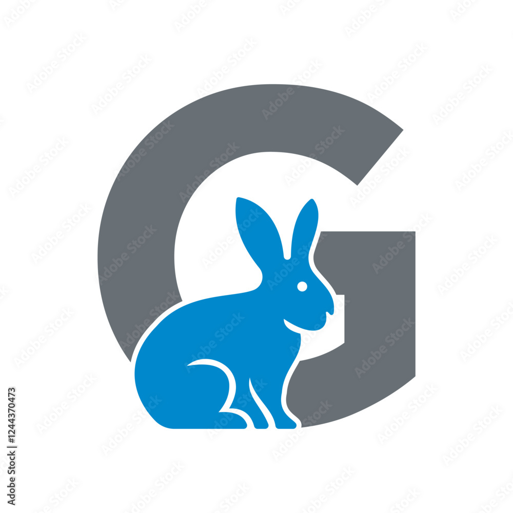 Initial Rabbit Logo Combine With Letter G Vector Template Initial Rabbit Logo Combine With Letter G Vector Template
