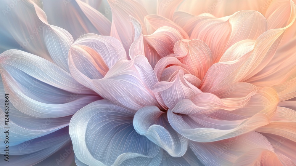 Dreamy Pastel Dahlia: A Close-Up Macro of Delicate Petals Dreamy Pastel Dahlia: A Close-Up Macro of Delicate Petals