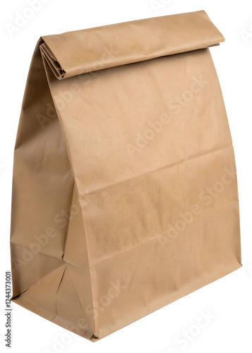 Brown Lunch Bag Isolated on Transparent Background PNG