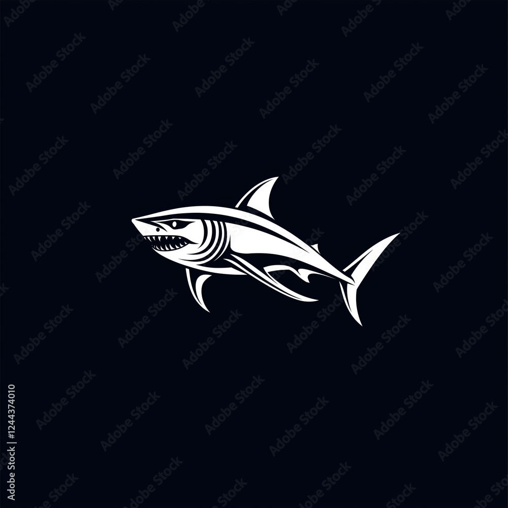 Obraz premium Raubtier des Meeres: Grafische Darstellung eines Haifischs