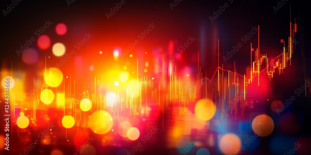Abstract Financial Stock Market Growth Chart with Upward Trend and Blurred City Lights Background Abstract Financial Stock Market Growth Chart with Upward Trend and Blurred City Lights Background