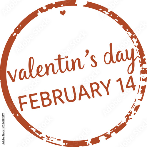 February 14 Valentine's Day seal.