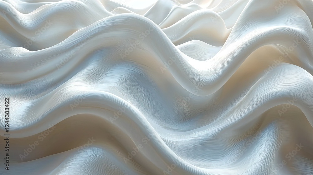 Obraz premium Abstract White Fabric Waves Flowing Softly