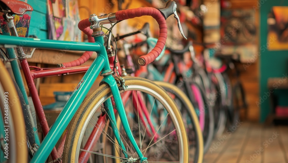 Obraz premium A variety of brand new bicycles are available at the cycle sport store, offering numerous options for you