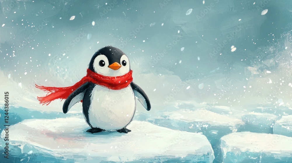 Adorable Penguin in Winter Wonderland Adorable Penguin in Winter Wonderland